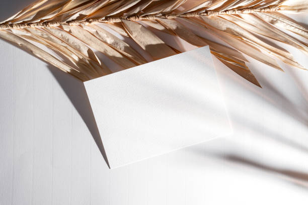 istock Empty 5x7 card mockup on white wood background 1945092307