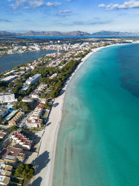 istock Playa de Muro beach in Majorca aerial vertical shot 1945096016