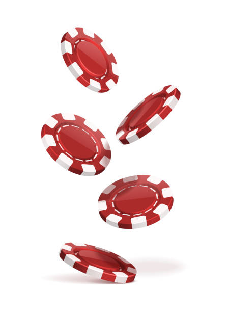 istock 3d realistic vector icon illustration. Flying poker chips isolated on white background. Casino game concept money tokens. 1945096560