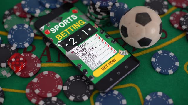 Gambling online casino Internet betting concept green screen. smartphone with poker chips, dice. Jackpot, casino chips.