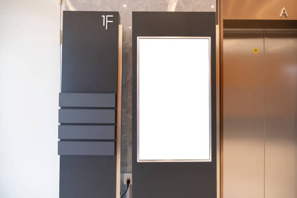 istock Signs next to the elevator in the office area 1945108280
