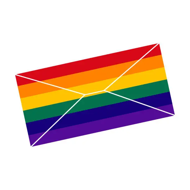 Vector illustration of LGBT envelope on a white background. LGBTQ.
