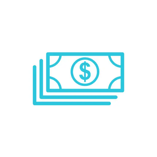 Vector illustration of Banknote icon. From blue icon set.