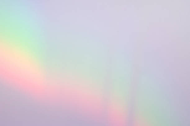istock Holographic rainbow gradient color light refraction overlay effect on white wall 1945288192
