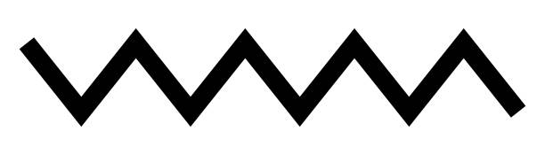 illustrazioni stock, clip art, cartoni animati e icone di tendenza di icona a zig zag dell'onda della linea nera - zigzag