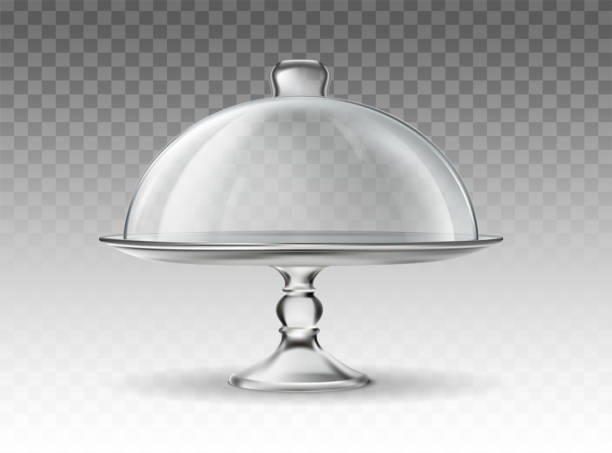istock 3d realistic vector icon illustration. Transparent glass cloche. Cake stand. Isolated on transparent background. 1945342257