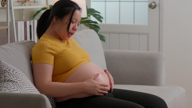 Pregnancy Asian young adult woman lifestyle at home