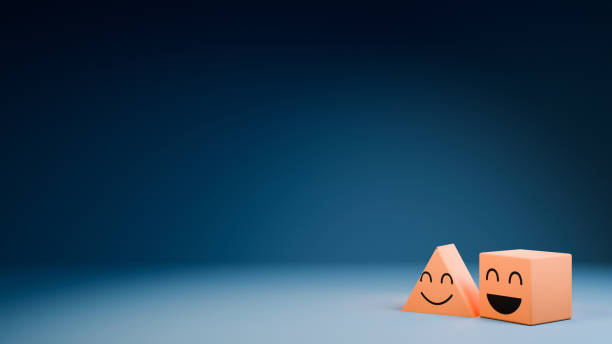 istock Geometric shapes with faces and emotions 1945433459