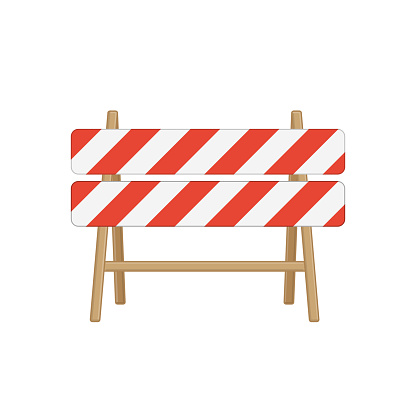 Under Construction Barrier. Fence of building or repair works sign.