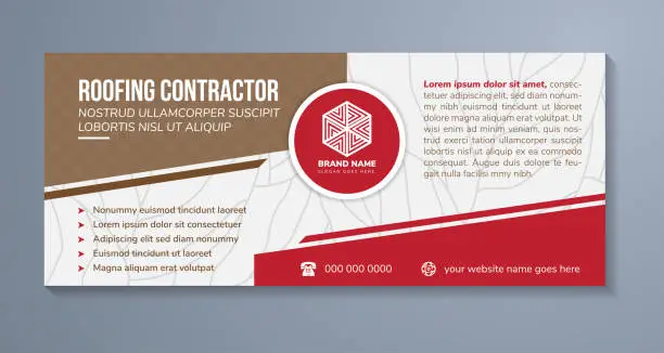 Vector illustration of collection of roofing contractor banner design template in horizontal layout