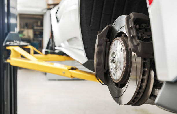 istock Replacing Brake Disc and Pads in a Car 1945569575