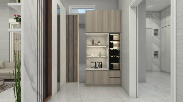 istock Modern Display Cabinet Design with Lighting Furniture Decoration 1945597277