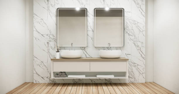 istock Hand washing sink in the bathroom modern japan style. 3D illustration rendering 1945611042