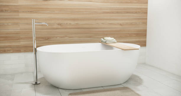 istock White Bathroom modern japan minimal style. 3D rendering 1945613124