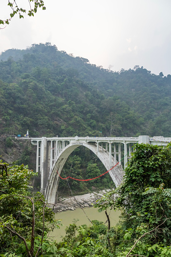 Beautiful view of coronation bridge on Teesta river.This bridge was built in british era and now a heritage of India.