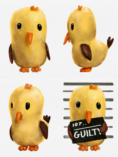 Bекторная иллюстрация Иллюстрация концепт-арта персонажа Guilty Chick.