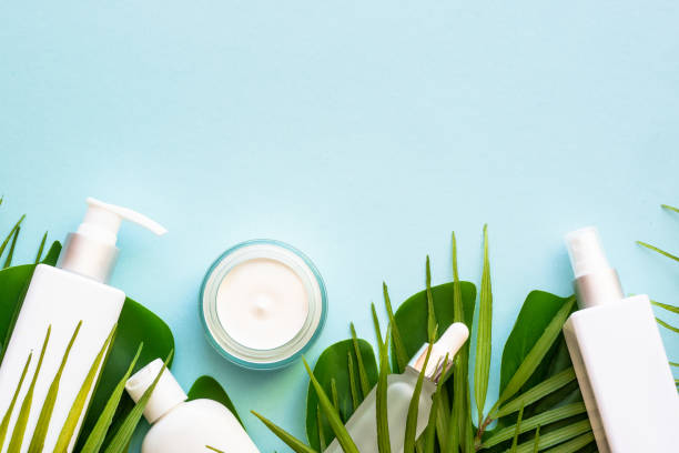 istock Natural cosmetic products with green leaves. 1945853944