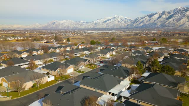 Winter Aerial Residential Neighborhood
