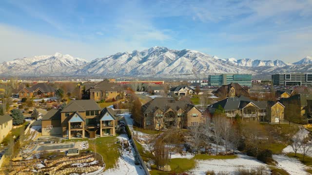 Winter Luxury Homes in Utah Aerial