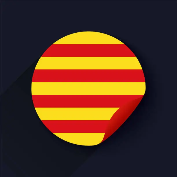 Vector illustration of Catalonia Flag Sticker Vector Illustration