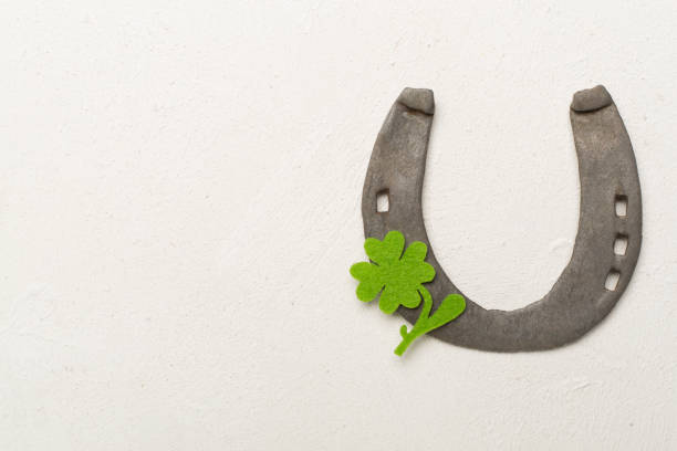 Horse shoe on white background with soft shadow