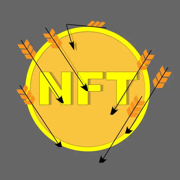 Vector illustration of Arrows at NFT marketplace