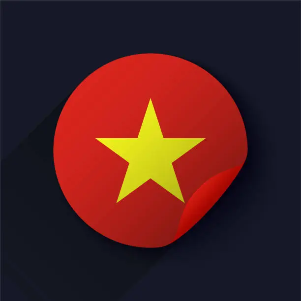 Vector illustration of Vietnam Flag Sticker Vector Illustration