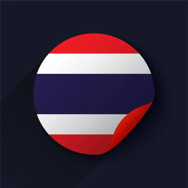 Vector illustration of Thailand Flag Sticker Vector Illustration