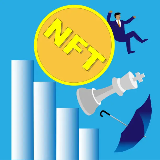 Vector illustration of NFT crashing