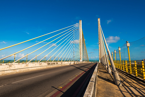 Crossing Newton Navarro Bridge in Natal City in Brazil.