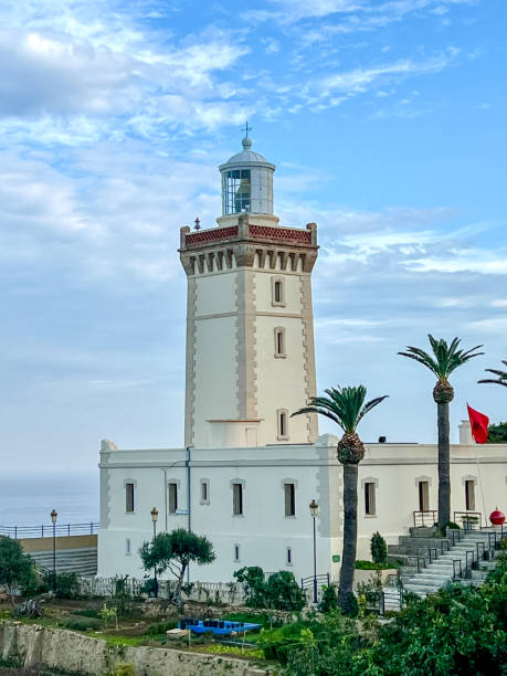 streetscapes and building facades in tangier, morocco - dar el makhzen foto e immagini stock