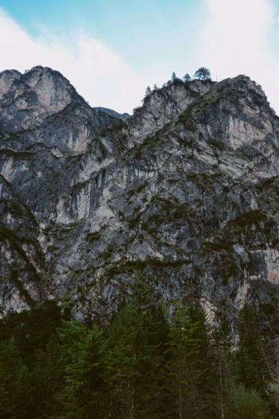 Scenic mountain range in Dolomites, Italy.
