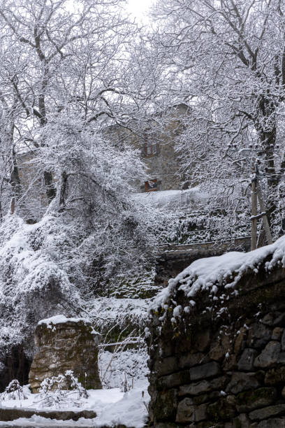istock Dardhe village in snow 1946172669