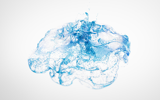 Abstract flowing wave particles background, 3d rendering. 3D illustration.