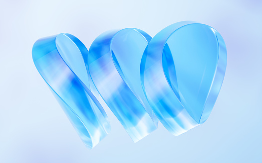 Abstract curve glass geometry background, 3d rendering. 3D illustration.