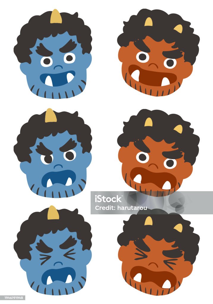 Normal Demon Face Demon Face Stock Illustration - Download Image Now - Annual Event, Blue ...