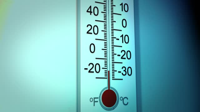 Cold Thermometer Lowering to Freezing Temperatures - Angle 1