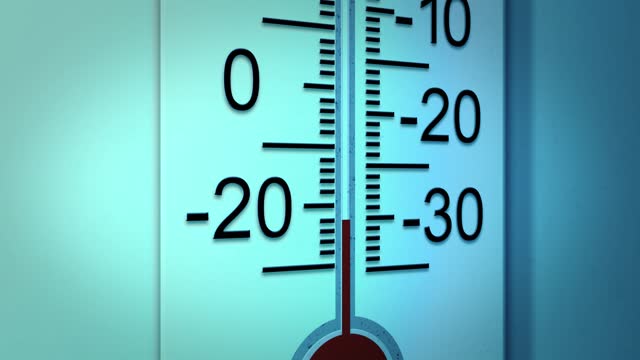 Cold Thermometer Lowering to Freezing Temperatures - Angle 3