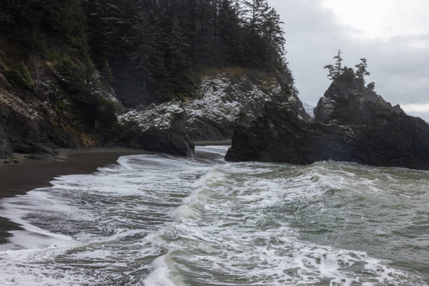 istock Secret Beach, Oregon with snow 1946382945