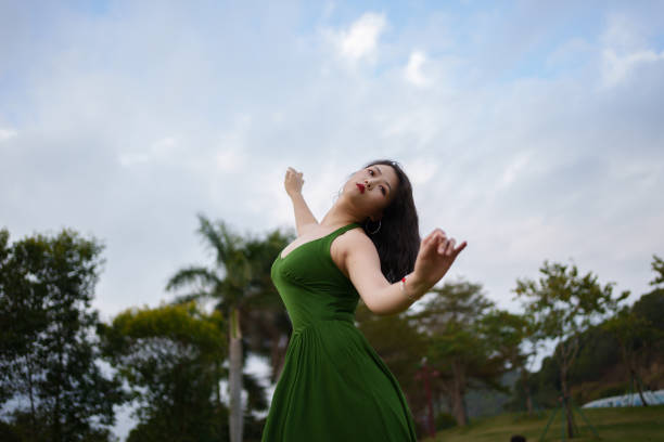 woman dancing outdoors