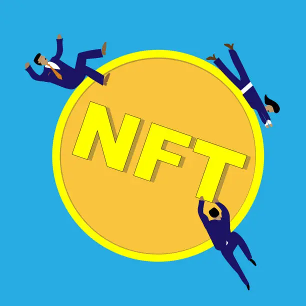 Vector illustration of Falling off NFT