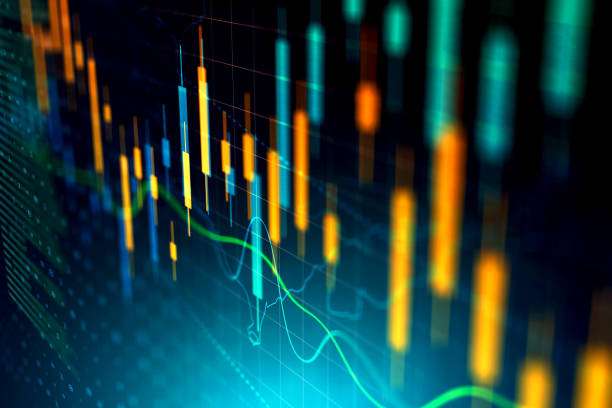 Digitally Generated Currency and Exchange Stock Chart for Finance and Economy Based Computer Software and Coding Display