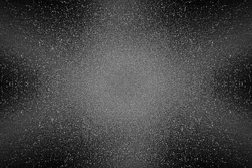 white black glitter texture abstract banner background with space. Twinkling glow stars effect. Like outer space, night sky, universe. Rusty, rough surface, grain.