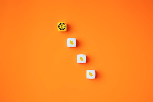 Strategy target goal and arrow up icons on background, Successful project plan, Business strategy planning management, Business goal, Innovation and inspiration for creativity idea thinking