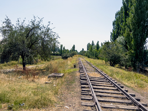 An abandoned railway line in Kyrgyzstan.