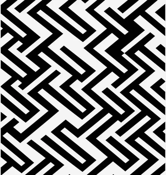 Vector illustration of abstract black and white stripes pattern vector file, in the style of dark black and dark beige, black-and-white block prints, elaborate, modern, contrasting