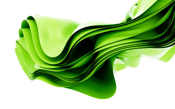 istock Abstract background with folded textile ruffle, abstract curves, fashion wallpaper, 3d rendering. 1946726774