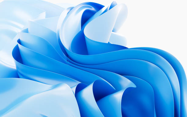 istock Abstract background with folded textile ruffle, abstract curves, fashion wallpaper, 3d rendering. 1946727292