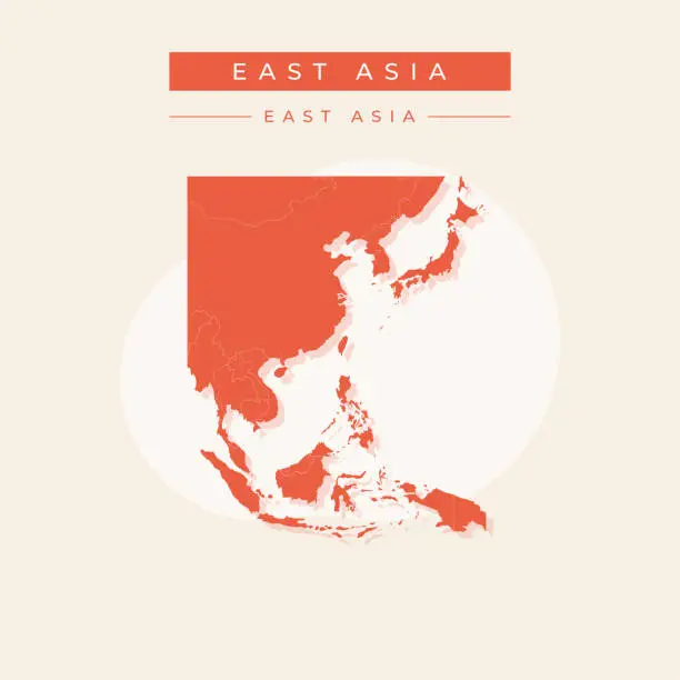 Vector illustration of Vector illustration vector of East Asia map Asia