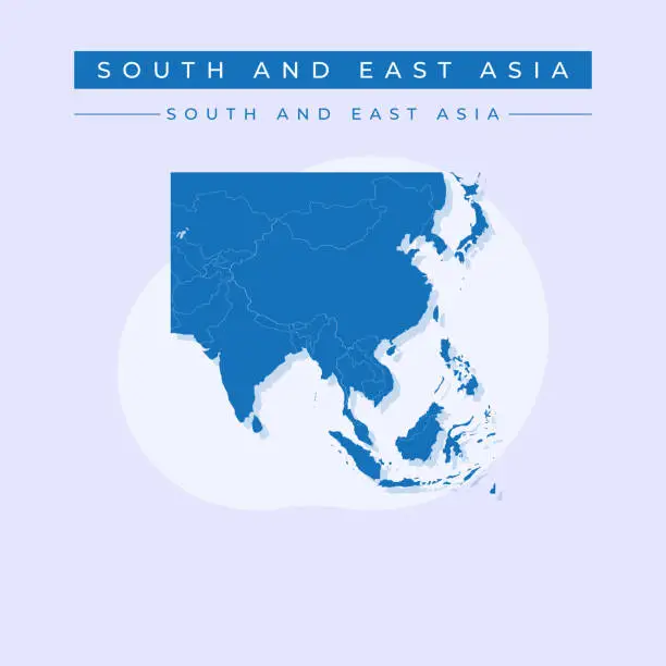 Vector illustration of Vector illustration vector of South and east Asia map Asia